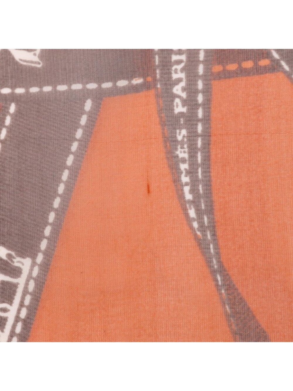 Hermes Scarf Carre Geant 140 Silk Muslin Bolduc Orange Ribbon Pattern - Picture 7 of 9